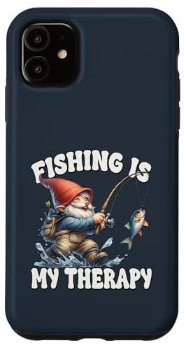 Funny Fishing Saying Gnome Dad For Men Fishing Is My Therapy Hülle für iPhone 11 von Fathers Day Fishing Gifts For Dad Fisherman Gnome
