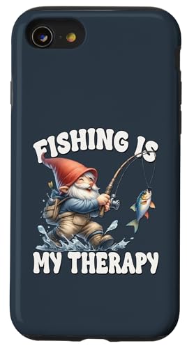 Funny Fishing Saying Gnome Dad For Men Fishing Is My Therapy Hülle für iPhone SE (2020) / 7 / 8 von Fathers Day Fishing Gifts For Dad Fisherman Gnome