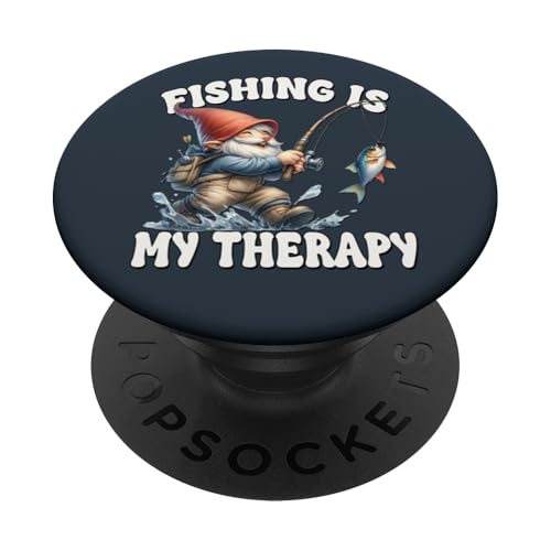 Funny Fishing Saying Gnome Dad For Men Fishing Is My Therapy PopSockets Klebender PopGrip Funny Fishing Saying Gnome Dad For Men Fishing Is My Therapy PopSockets Klebender PopGrip von Fathers Day Fishing Gifts For Dad Fisherman Gnome