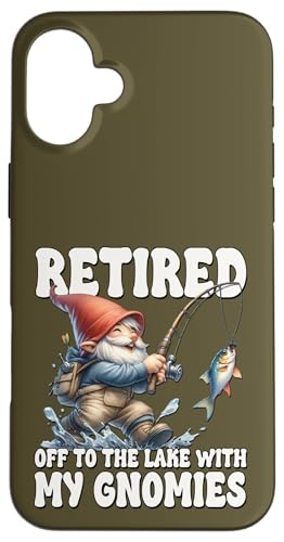 Retired Gnome For Fishing Lovers Funny Retirement Saying Hülle für iPhone 16 Plus von Fathers Day Fishing Gifts For Dad Fisherman Gnome