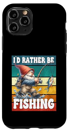 Retro Fisher Gnome Dad For Men Id Rather Be Fishing Saying Hülle für iPhone 11 Pro von Fathers Day Fishing Gifts For Dad Fisherman Gnome