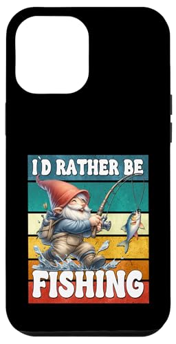 Retro Fisher Gnome Dad For Men Id Rather Be Fishing Saying Hülle für iPhone 12 Pro Max von Fathers Day Fishing Gifts For Dad Fisherman Gnome