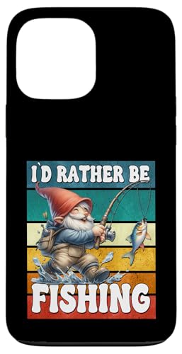 Retro Fisher Gnome Dad For Men Id Rather Be Fishing Saying Hülle für iPhone 13 Pro Max von Fathers Day Fishing Gifts For Dad Fisherman Gnome