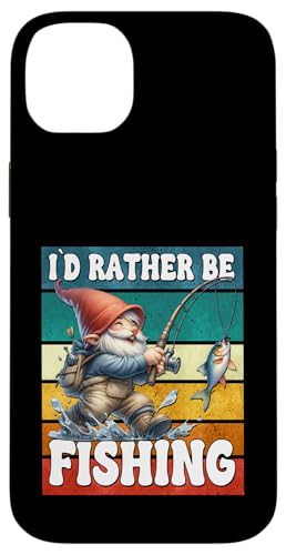 Retro Fisher Gnome Dad For Men Id Rather Be Fishing Saying Hülle für iPhone 14 Plus von Fathers Day Fishing Gifts For Dad Fisherman Gnome