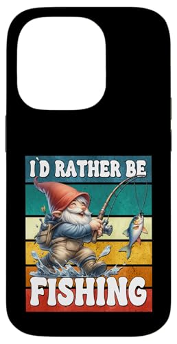 Retro Fisher Gnome Dad For Men Id Rather Be Fishing Saying Hülle für iPhone 14 Pro von Fathers Day Fishing Gifts For Dad Fisherman Gnome