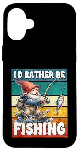 Retro Fisher Gnome Dad For Men Id Rather Be Fishing Saying Hülle für iPhone 16 Plus Retro Fisher Gnome Dad For Men Id Rather Be Fishing Saying Hülle für iPhone 16 Plus von Fathers Day Fishing Gifts For Dad Fisherman Gnome