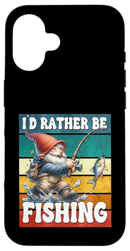 Retro Fisher Gnome Dad For Men Id Rather Be Fishing Saying Hülle für iPhone 16 von Fathers Day Fishing Gifts For Dad Fisherman Gnome