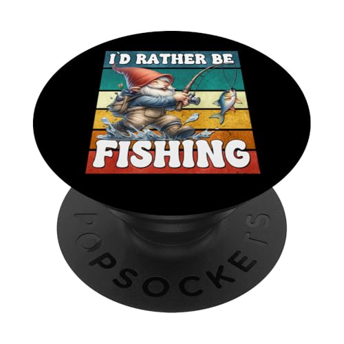 Retro Fisher Gnome Dad For Men Id Rather Be Fishing Saying PopSockets Klebender PopGrip Retro Fisher Gnome Dad For Men Id Rather Be Fishing Saying PopSockets Klebender PopGrip von Fathers Day Fishing Gifts For Dad Fisherman Gnome