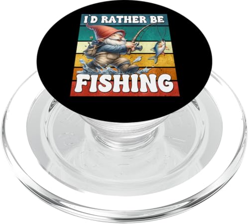 Retro Fisher Gnome Dad For Men Id Rather Be Fishing Saying PopSockets PopGrip für MagSafe Retro Fisher Gnome Dad For Men Id Rather Be Fishing Saying PopSockets PopGrip für MagSafe von Fathers Day Fishing Gifts For Dad Fisherman Gnome