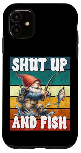 Shut Up And Fish Gnome For Men Funny Fathers Day Fishing Dad Hülle für iPhone 11 von Fathers Day Fishing Gifts For Dad Fisherman Gnome