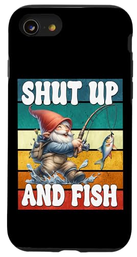 Shut Up And Fish Gnome For Men Funny Fathers Day Fishing Dad Hülle für iPhone SE (2020) / 7 / 8 von Fathers Day Fishing Gifts For Dad Fisherman Gnome