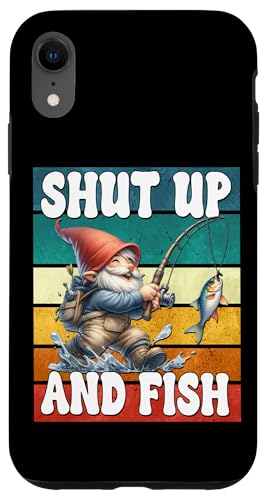 Shut Up And Fish Gnome For Men Funny Fathers Day Fishing Dad Hülle für iPhone XR von Fathers Day Fishing Gifts For Dad Fisherman Gnome