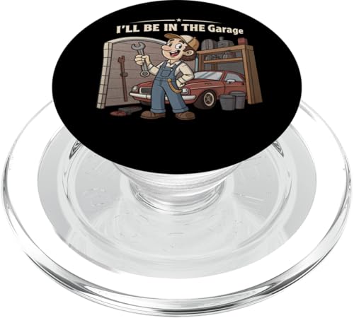 Ich werde in der Garage für Automechaniker Papa sein PopSockets PopGrip für MagSafe von Fathers Day Outfit and Dad Birthday Gifts