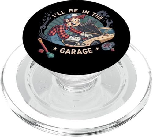 Ich werde in der Garage für Automechaniker Papa sein PopSockets PopGrip für MagSafe von Fathers Day Outfit and Dad Birthday Gifts