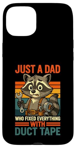 Just A Dad Who Funny Fathers Day Gift Racoon Joke Dad Hülle für iPhone 15 Plus von Fathers Day Shirt For Dad Funny Just A Dad TShirt