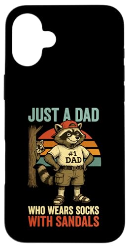 Just A Dad Who Funny Fathers Day Gift Racoon Joke Dad Hülle für iPhone 16 Plus Just A Dad Who Funny Fathers Day Gift Racoon Joke Dad Hülle für iPhone 16 Plus von Fathers Day Shirt For Dad Funny Just A Dad TShirt