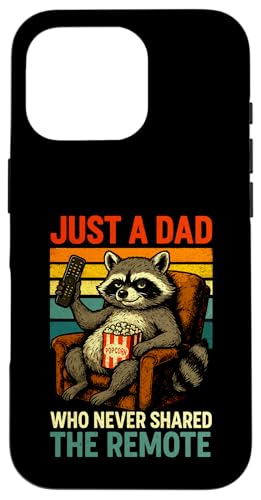Just A Dad Who Funny Fathers Day Gift Racoon Joke Dad Hülle für iPhone 16 Pro von Fathers Day Shirt For Dad Funny Just A Dad TShirt