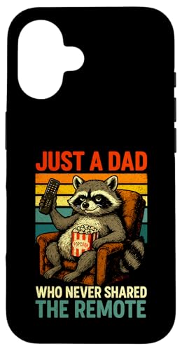 Just A Dad Who Funny Fathers Day Gift Racoon Joke Dad Hülle für iPhone 16 von Fathers Day Shirt For Dad Funny Just A Dad TShirt