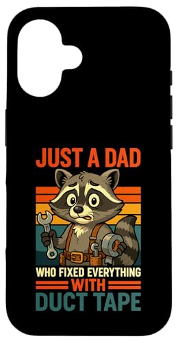 Just A Dad Who Funny Fathers Day Gift Racoon Joke Dad Hülle für iPhone 16 Just A Dad Who Funny Fathers Day Gift Racoon Joke Dad Hülle für iPhone 16 von Fathers Day Shirt For Dad Funny Just A Dad TShirt