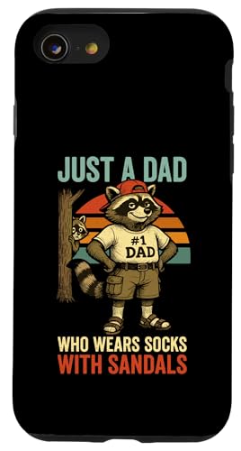 Just A Dad Who Funny Fathers Day Gift Racoon Joke Dad Hülle für iPhone SE (2020) / 7 / 8 von Fathers Day Shirt For Dad Funny Just A Dad TShirt