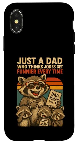Just A Dad Who Funny Fathers Day Gift Racoon Joke Dad Hülle für iPhone X/XS Just A Dad Who Funny Fathers Day Gift Racoon Joke Dad Hülle für iPhone X/XS von Fathers Day Shirt For Dad Funny Just A Dad TShirt