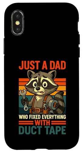 Just A Dad Who Funny Fathers Day Gift Racoon Joke Dad Hülle für iPhone X/XS Just A Dad Who Funny Fathers Day Gift Racoon Joke Dad Hülle für iPhone X/XS von Fathers Day Shirt For Dad Funny Just A Dad TShirt