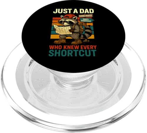 Just A Dad Who Funny Fathers Day Gift Racoon Joke Dad PopSockets PopGrip für MagSafe von Fathers Day Shirt For Dad Funny Just A Dad TShirt