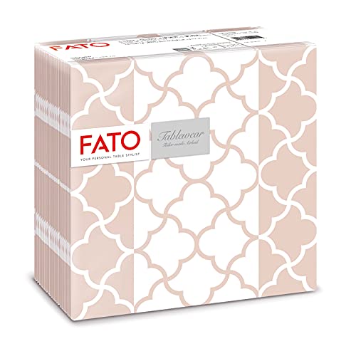 Fato, Trockene Papierservietten, Airlaid, Textileffekt, Packung mit 50 Servietten, Größe 40x40 gefaltet in 4, Dekor Milord Cappuccino Fato, Trockene Papierservietten, Airlaid, Textileffekt, Packung mit 50 Servietten, Größe 40x40 gefaltet in 4, Dekor Milord Cappuccino von Fato