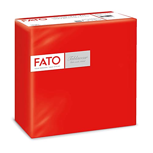 Fato, Trockene Papierservietten, Airlaid, Textileffekt, Packung mit 50 Servietten, Größe 40x40 gefaltet in 4, Farbe Rot Fato, Trockene Papierservietten, Airlaid, Textileffekt, Packung mit 50 Servietten, Größe 40x40 gefaltet in 4, Farbe Rot von Fato