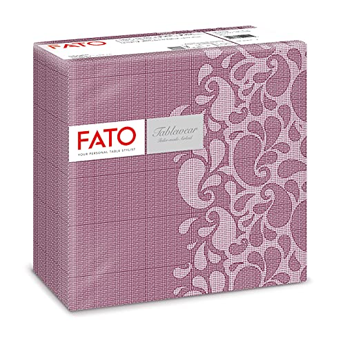 Fato - Trockene Papierservietten, Airlaid, Textileffekt, Packung mit 50 Servietten, Format 40x40 gefaltet in 4, Dekor Garnet Red Drops Fato - Trockene Papierservietten, Airlaid, Textileffekt, Packung mit 50 Servietten, Format 40x40 gefaltet in 4, Dekor Garnet Red Drops von Fato