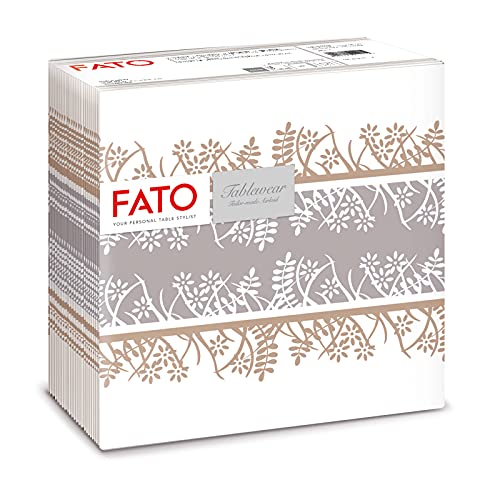 Fato - Trockene Papierservietten, Airlaid, Textileffekt, Packung mit 50 Servietten, Format 40x40 gefaltet in 4, Dekoration Garden Cappuccino Fato - Trockene Papierservietten, Airlaid, Textileffekt, Packung mit 50 Servietten, Format 40x40 gefaltet in 4, Dekoration Garden Cappuccino von Fato