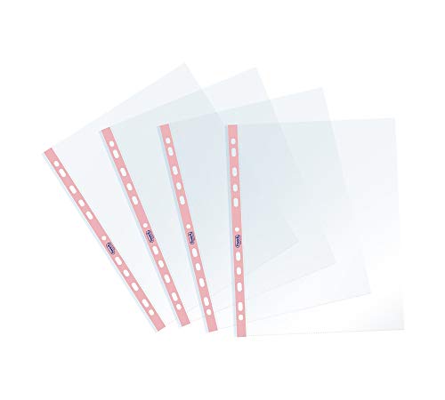 Favorit 25 Stück Hochglanz Perforierte Briefumschläge 22 x 30 cm transparent mit farbigem Streifen Pastell Puder von Favorit
