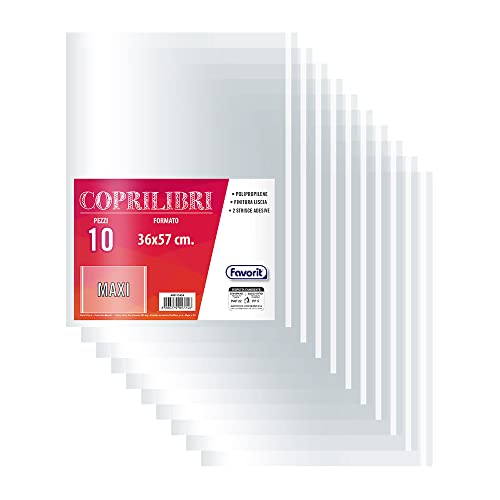 Favorit Buchbezüge Format Maxi 36 x 57 cm, transparent, glatte Oberfläche, Packung mit 10 Stück Favorit Buchbezüge Format Maxi 36 x 57 cm, transparent, glatte Oberfläche, Packung mit 10 Stück von Favorit