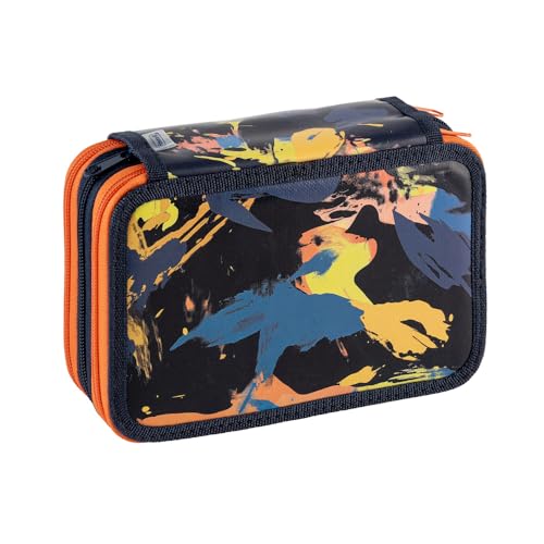 Favorit Federmäppchen mit 3 Fächern, für die Schule, mit Schreibwaren, 20 x 13 x 7,5 cm, Camouflage, Schwarz Favorit Federmäppchen mit 3 Fächern, für die Schule, mit Schreibwaren, 20 x 13 x 7,5 cm, Camouflage, Schwarz von Favorit