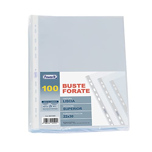 Favorit Perforierte Umschläge, glänzend, hoch, 22 x 30 cm, 100 Stück, transparent Favorit Perforierte Umschläge, glänzend, hoch, 22 x 30 cm, 100 Stück, transparent von Favorit