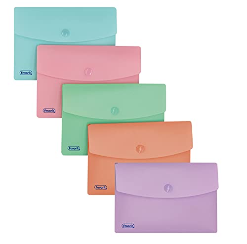 Favorit Umschläge mit Pastellknopf, A6, Polypropylen, matt, 20 Stück, verschiedene Farben Favorit Umschläge mit Pastellknopf, A6, Polypropylen, matt, 20 Stück, verschiedene Farben von Favorit