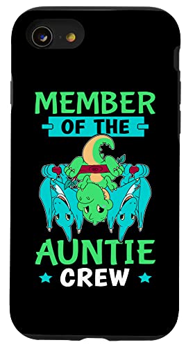 Mitglied der Auntie Crew Dino und Fledermäuse Hülle für iPhone SE (2020) / 7 / 8 von Favorite Auntie Designs For Women