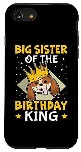 Big Sister Of The Birthday King Dog mit Krone Hülle für iPhone SE (2020) / 7 / 8 von Favorite Big Sister Designs For Girls