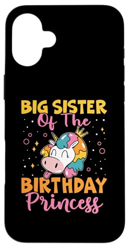 Große Schwester des Geburtstags, Prinzessin-Design mit Einhorn Hülle für iPhone 16 Plus Große Schwester des Geburtstags, Prinzessin-Design mit Einhorn Hülle für iPhone 16 Plus von Favorite Big Sister Designs For Girls