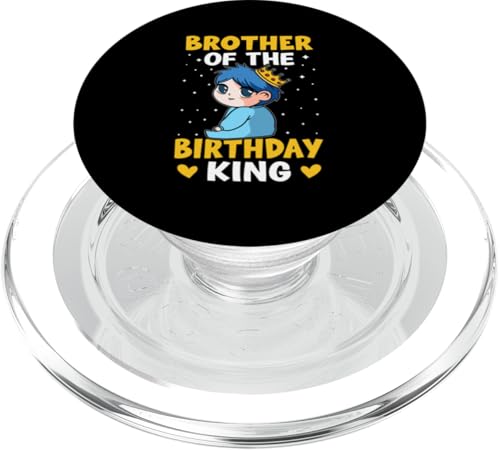 Bruder des Geburtstagskönigs für Mädchen und Jungen PopSockets PopGrip für MagSafe von Favorite Brother Designs For Boys