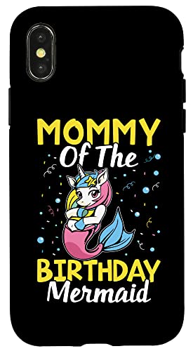 Mommy Of The Birthday Meerjungfrau süßes Einhorn für Mädchen Hülle für iPhone X/XS von Favorite Mommy Designs For Women