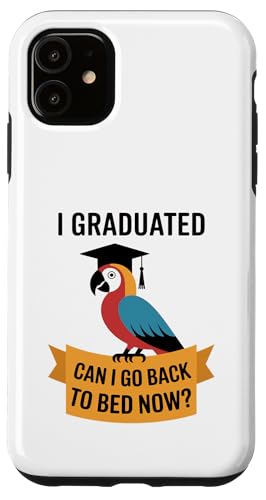 Lustiger Papageien-Abschluss-Abschluss-Schlafbett schläfrig müde Hülle für iPhone 11 von Favorite Sleepy Graduate Pet Animal Cute Art