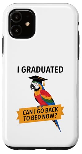 Lustiger Papageien-Abschluss-Abschluss-Schlafbett schläfrig müde Hülle für iPhone 11 von Favorite Sleepy Graduate Pet Animal Cute Art
