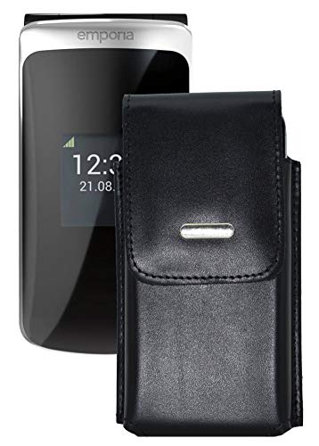 Favory-Shop Vertikal Etui für Emporia Touch smart Köcher Tasche Hülle Ledertasche Vertical Case Handytasche mit Einer Gürtelschlaufe auf der Rückseite von Favory-Shop