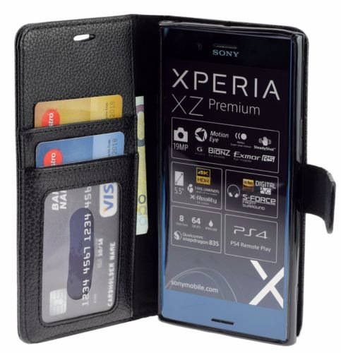 Sony Xperia X Compact | Book-Style Tasche Hülle Schutzhülle Case in schwarz von Favory-Shop