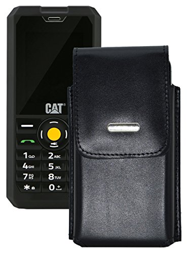 Vertikal Etui für / Caterpillar CAT B30 / Köcher Tasche Hülle Ledertasche Vertical Case Handytasche mit einer Gürtelschlaufe auf der Rückseite von Favory-Shop