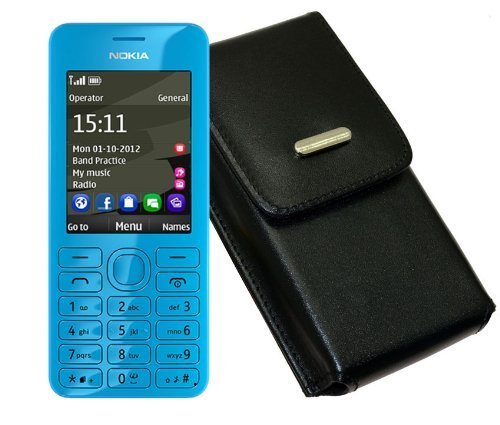 Vertikal Etui fuer / Nokia 515 / Koecher Tasche Huelle Ledertasche Vertical Case Handytasche mit einer Guertelschlaufe auf der Rueckseite von Favory-Shop