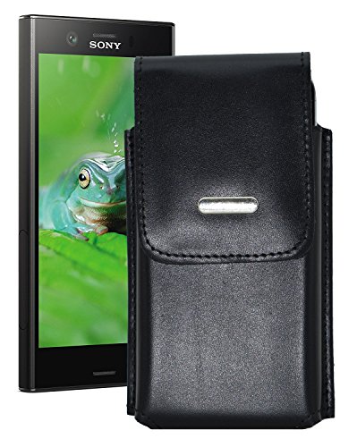 Vertikal Etui für Sony Xperia XZ1 Compact Köcher Tasche Hülle Ledertasche Vertical Case Handytasche mit einer Gürtelschlaufe auf der Rückseite von Favory-Shop