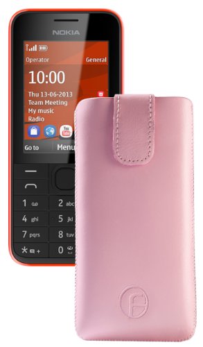 Favory® Etui Tasche für / Nokia 105 / Hülle Handytasche Ledertasche Schutzhülle *Lasche mit Rückzugfunktion* in rosa von Favory
