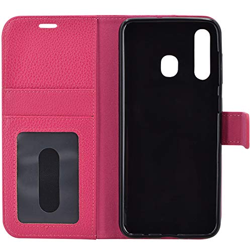 Favory Book-Style Tasche kompatibel mit Samsung Galaxy A40 Hülle Schutzhülle Klapp Schutz Cover Bumper Case Wallet (mit Standfunktion und Kartenfach) in PINK von Favory